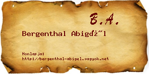 Bergenthal Abigél névjegykártya